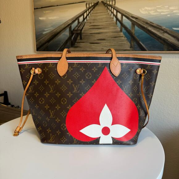 💎✨BEAUTIFUL✨💎Authentic LOUIS VUITTON Game on Neverfull Brown Tote Bag - Picture 3 of 8